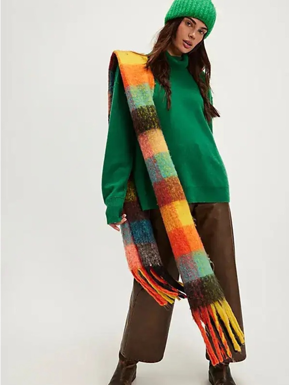Free People Emerald Green Cashmere Turtleneck